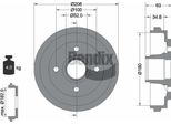 Bendix Braking BDM1056 Tamburo Del Freno Oe 432004A00A Compatibile Con Pixo, Agila A