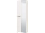 Dmora Guardaroba 2 Ante Griante 60X193H Cm Bianco, Appendiabiti 4 Ripiani