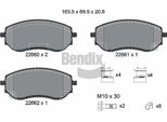 Bendix Braking BPD2461 Set Di Pastiglie Freno, Freno A Disco Oe 4704205300 Compatibile Con Classe X, NP300