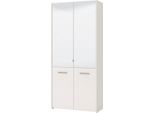 Dmora Scarpiera Trabia 90X38X199H Cm Bianco, 8 Ripiani 4 Ante
