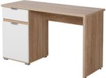 Dmora Scrivania Petriano 130X50X76H Cm Marrone Rovere Scuro, Un Cassetto Un Ripiano
