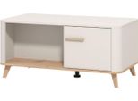 Dmora Tavolino Da Salotto Patu 101X55X46H Cm Beige, Con Piedini Un Vano