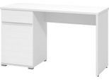 Dmora Scrivania Cambio 130X50X76H Cm Bianco, Un Cassetto Un Ripiano
