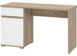 Dmora Scrivania Cambio 130X50X76H Cm Marrone Rovere, Un Cassetto Un Ripiano