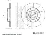 Blue Print ADBP430189 Disco Freno Oe 45251TZAJ00 Compatibile Con Jazz