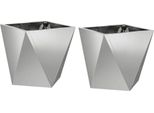 Maison Exclusive - Fioriera 2 Pezzi Argento 30 X 30 X 30 Cm Acciaio Zincato