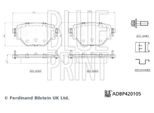 Blue Print ADBP420105 Set Di Pastiglie Freno, Freno A Disco Oe 1664737180 Compatibile Con Corsa F, 2008