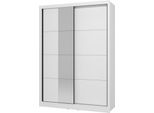 Dmora Guardaroba Grande Carisolo 155X216H Cm Bianco Opaco, Appendiabiti 5 Ripiani