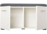 Dmora Mobile Da Ingresso Cannole 79X35X45H Cm Bianco, Un Ripiano 2 Ante