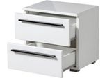 Dmora Comodino Mosso 45X34X43H Cm Bianco, 2 Cassetti Un Ripiano