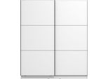 Dmora Guardaroba Grande Cerchio 179X210H Cm Bianco Opaco, Appendiabiti 5 Ripiani