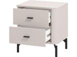 Dmora Comodino Salara 52X40X56H Cm Bianco, Un Ripiano 2 Cassetti