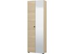 Dmora Guardaroba 2 Ante Azzano 64X194H Cm Marrone Rovere, Appendiabiti 3 Ripiani