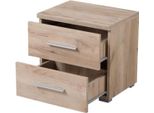 Dmora Comodino Colliano 45X34X43H Cm Marrone Noce, 2 Cassetti Un Ripiano