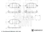 Blue Print ADBP420131 Set Di Pastiglie Freno, Freno A Disco Oe 45022TLAA01 Compatibile Con CR-V