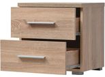 Dmora Comodino Colliano 45X34X43H Cm Marrone, 2 Cassetti Un Ripiano