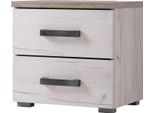 Dmora Comodino Roncello 45X34X43H Cm Bianco Larice, 2 Cassetti Un Ripiano