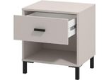Dmora Comodino Cavaglia 48X40X52H Cm Bianco, Un Ripiano Un Cassetto