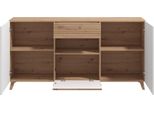 Dmora Credenza Morlupo 173X42X88H Cm Bianco, Un Cassetto 3 Ripiani