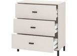 Dmora Cassettiera Portio 80X40X90H Cm Bianco, 3 Cassetti Apertura Scorrevole