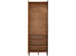 Dmora Guardaroba 2 Ante Seriate 71X195H Cm Marrone Rovere Nodi, Appendiabiti 3 Ripiani