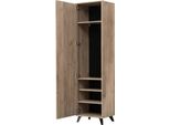 Dmora Guardaroba Grande Palmoli 54X192H Cm Marrone Rovere Grigio, Appendiabiti 4 Ripiani