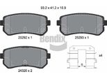 Bendix Braking BPD1136 Set Di Pastiglie Freno, Freno A Disco Oe 583021HA00 Compatibile Con I30, Ix35, Sonata, Tucson, Ceed, Cerato, Proceed, Sportage
