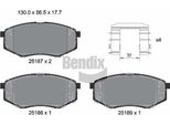 Bendix Braking BPD1421 Set Di Pastiglie Freno, Freno A Disco Oe 581011KA00 Compatibile Con Ix20, Sonata, Soul