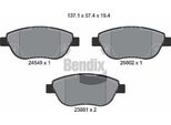 Bendix Braking BPD1197 Set Di Pastiglie Freno, Freno A Disco Oe 77366534 Compatibile Con 500L