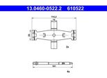 Ate 13.0460-0522.2 Set Di Accessori, Pastiglie Freno A Disco Oe A0014213091 Compatibile Con Classe C, Cls, Classe E, Glc