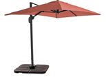 Ombrellone Sporgente 2X3 M E 4 Lastre Riempire Alluminio Terracotta - Oviala Amalya