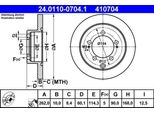 Ate 24.0110-0704.1 Disco Freno Oe MB895200 Compatibile Con Eclipse, Lancer, Outlander, Space Runner