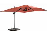 Ombrellone 3X4M Terracotta Inclinabile Girevole + 4 Marmette - Oviala Caserta