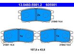 Ate 13.0460-5981.2 Set Di Pastiglie Freno, Freno A Disco Oe MB858463 Compatibile Con Pajero
