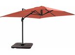 Ombrellone 4X3M 360° Incl. + 4 Marmette Da Riempire, Terracotta - Oviala Caserta