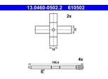 Ate 13.0460-0502.2 Set Di Accessori, Pastiglie Freno A Disco Oe 7L6698269C Compatibili Con Touareg