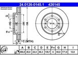 Ate 24.0126-0145.1 Disco Freno Oe 4615A061 Compatibile Con Pajero