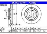 Ate 24.0122-0230.1 Disco Freno Oe MR334996 Compatibile Con Pajero
