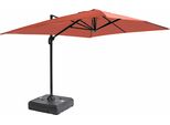 Ombrellone 4X3M 360° Inclinabile Con Base A Ruote, Terracotta - Oviala Caserta