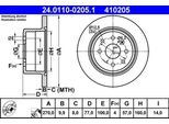 Ate 24.0110-0205.1 Disco Freno Oe 569102 Compatibile Con Calibra A, Vectra