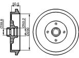 Bosch 0 986 477 042 Tamburo Del Freno Oe 357501615 Compatibile Con Passat 35I