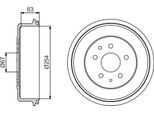 Bosch 0 986 477 183 Tamburo Del Freno Oe 4243135030 Compatibile Con Taro