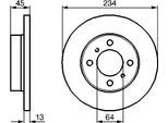 Bosch 0 986 478 636 Disco Freno Oe MB699280 Compatibile Con Colt