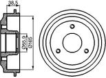 Bosch 0 986 477 066 Tamburo Freno Oe 424733 Compatibile Con Ax, Saxo, 106