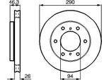 Bosch 0 986 478 990 Disco Freno Oe MR407116 Compatibile Con Pajero