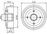 Bosch 0 986 477 153 Tamburo Del Freno Oe 424727 Compatibile Con 205, 309