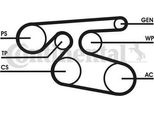 Continental Ctam 7PK2000 Cinghia Trapezoidale Dentata Oe A0029934696 Compatibile Con Classe E, Primastar, Vivaro, Trafic, Avensis, Corolla