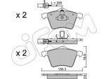 Cifam 822-550-1 Set Pastiglie Freno, Freno A Disco Oe 7D0698151A Compatibile Con Transporter Iv