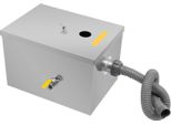 Separatore Di Grassi / Separatore Olio-Acqua - 18-20 L - Acciaio Inossidabile - 35×25×23 Cm - Ingresso/Uscita 4,8 Cm, Scarico Grassi 2,2 Cm - Argento