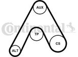 Continental Ctam 6PK1217K3 Set Di Cinghie Trapezoidali Dentate Oe Compatibile Con Daily